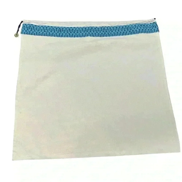 Tory Burch Canvas Dust Bag Blue Purple Gold Trim Logo Charm XL 21” x 23” - Picture 1 of 2